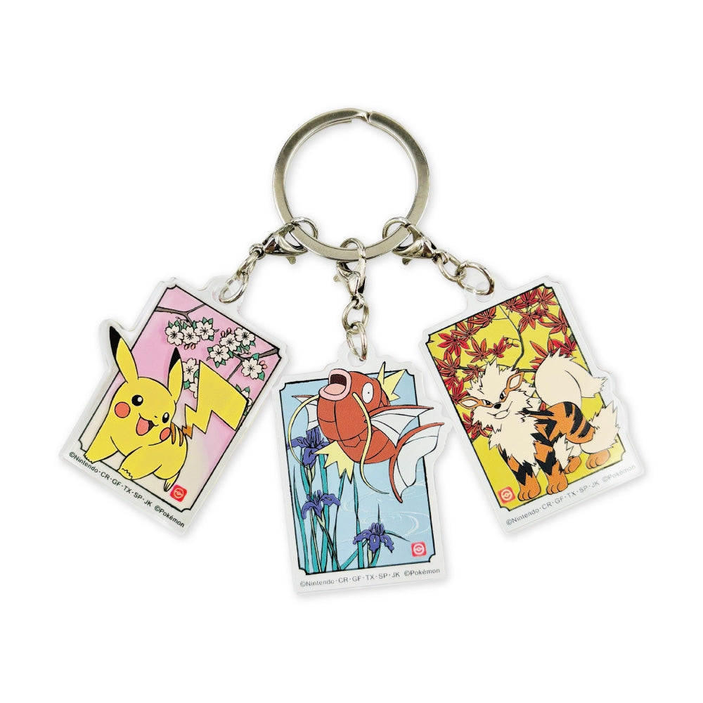 Acrylic Pokémon Keychain Set: Japanese Pattern (Styles Vary)