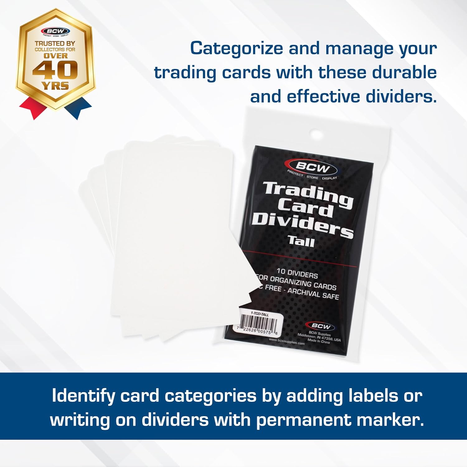 BCW Tall Trading Card Dividers