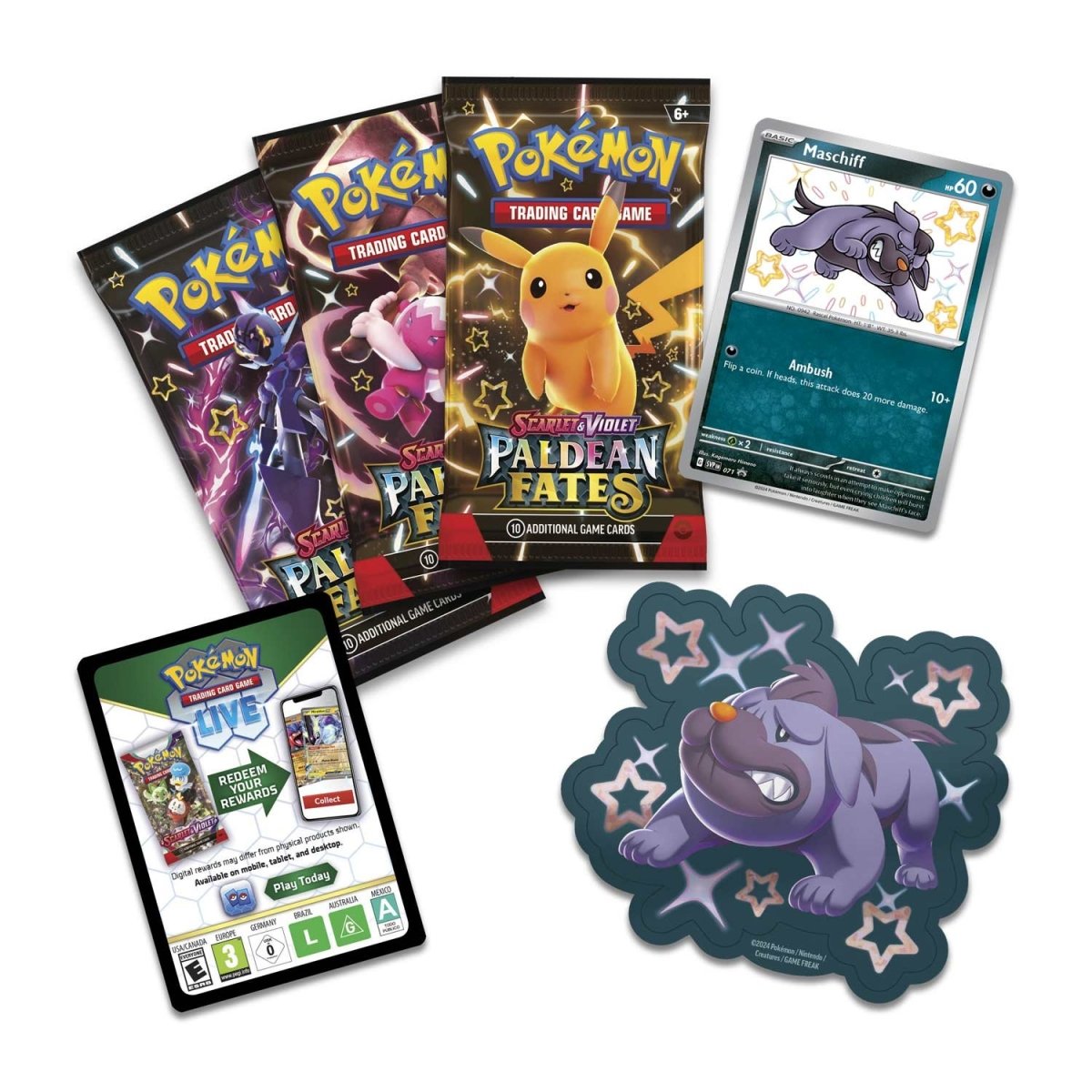 Pokémon TCG: SV4.5 Paldean Fates 3-Pack Blister (Styles vary)