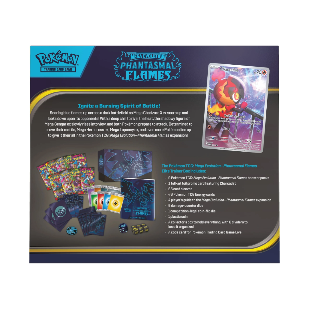 Pokmon TCG: ME2 Phantasmal Flames Elite Trainer Box AlphaCollects Pokmon TCG: ME2 Phantasmal Flames Elite Trainer Box AlphaCollects