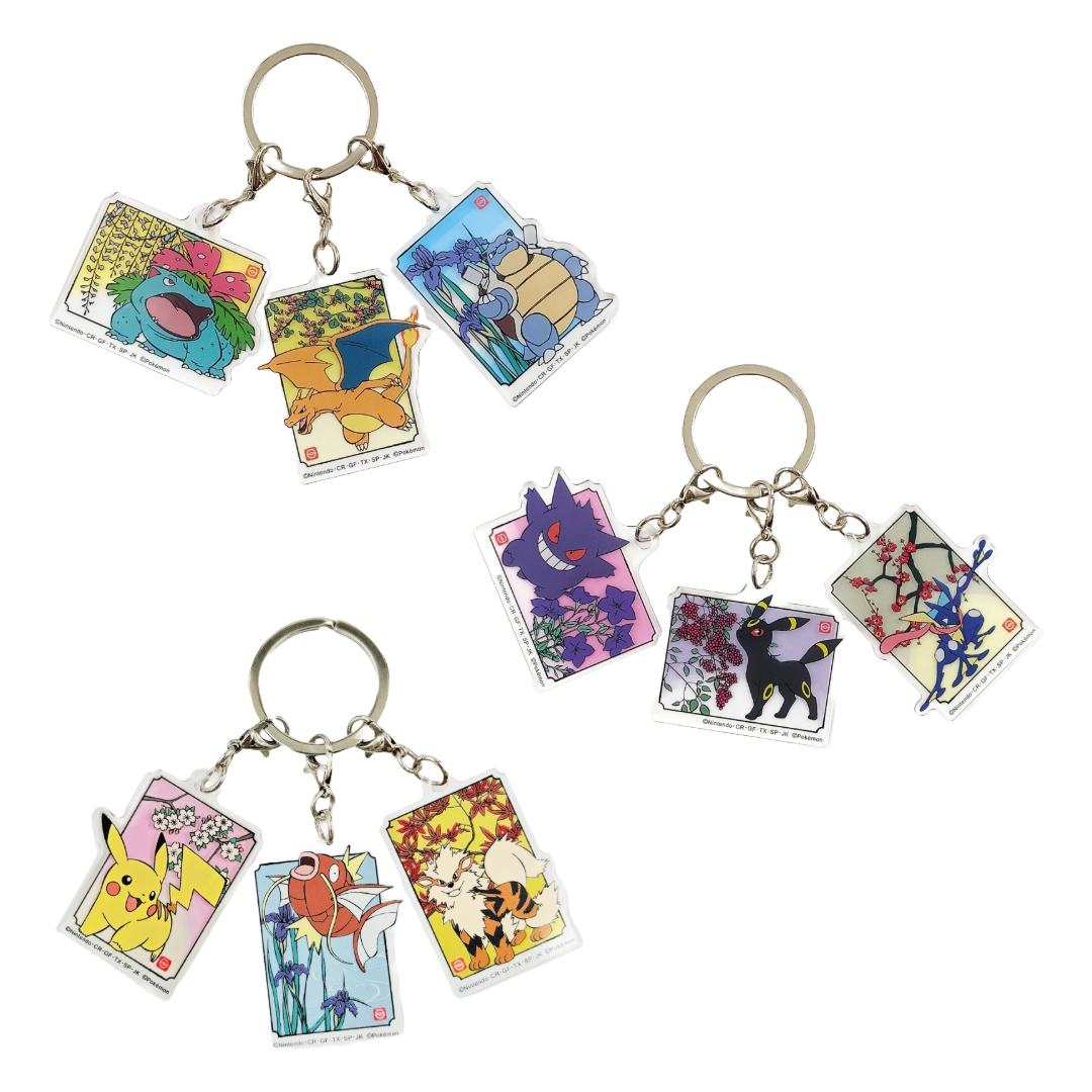 Acrylic Pokémon Keychain Set: Japanese Pattern (Styles Vary)