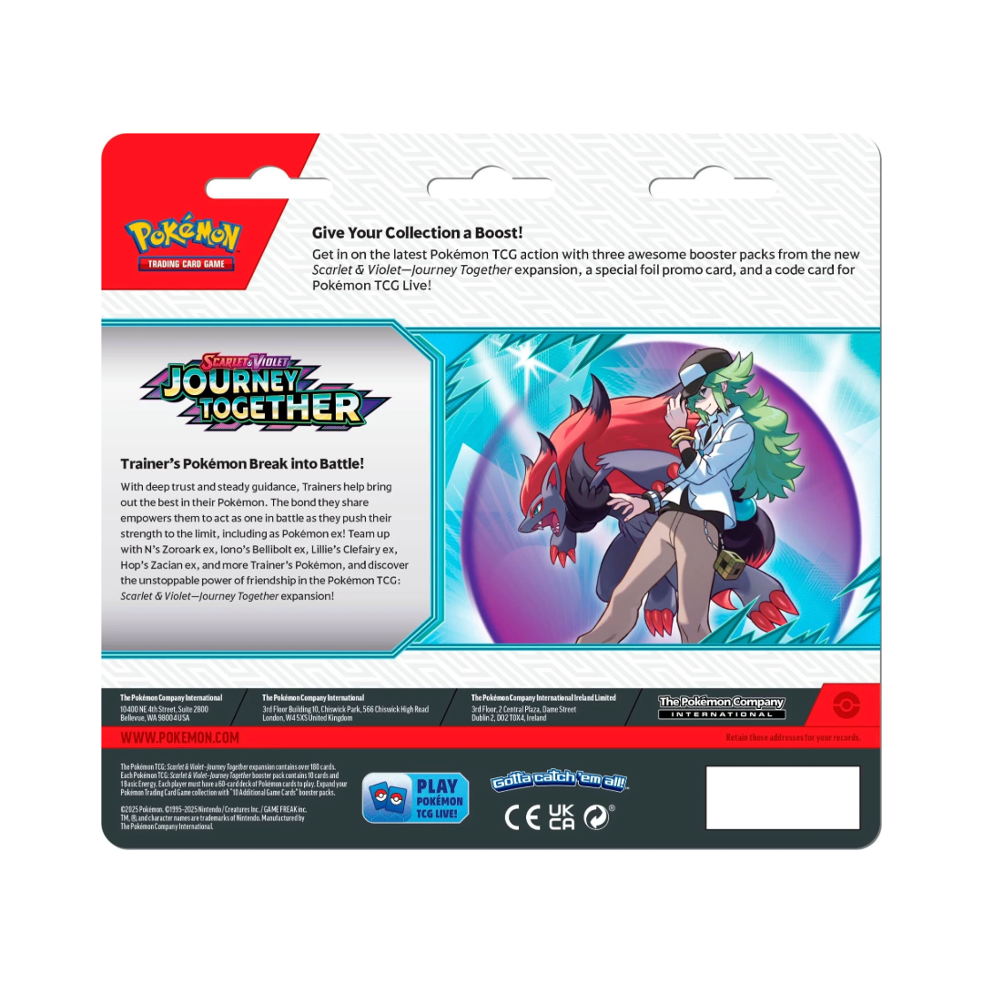 Pokémon TCG: SV9 Journey Together 3-Pack Blister (Styles Vary)