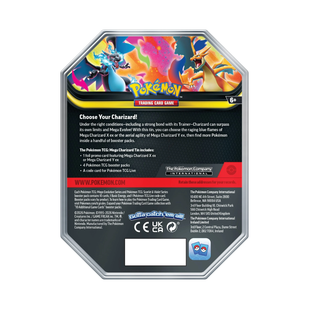 (Release: 02/20) Pokémon TCG: Mega Charizard Tin (Styles Vary)